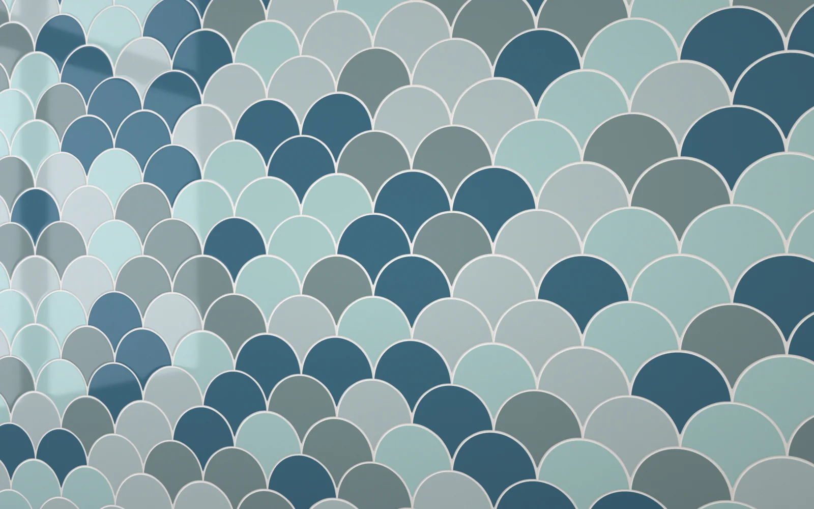Sample: Mermaid Tile Patterned Denim Blue